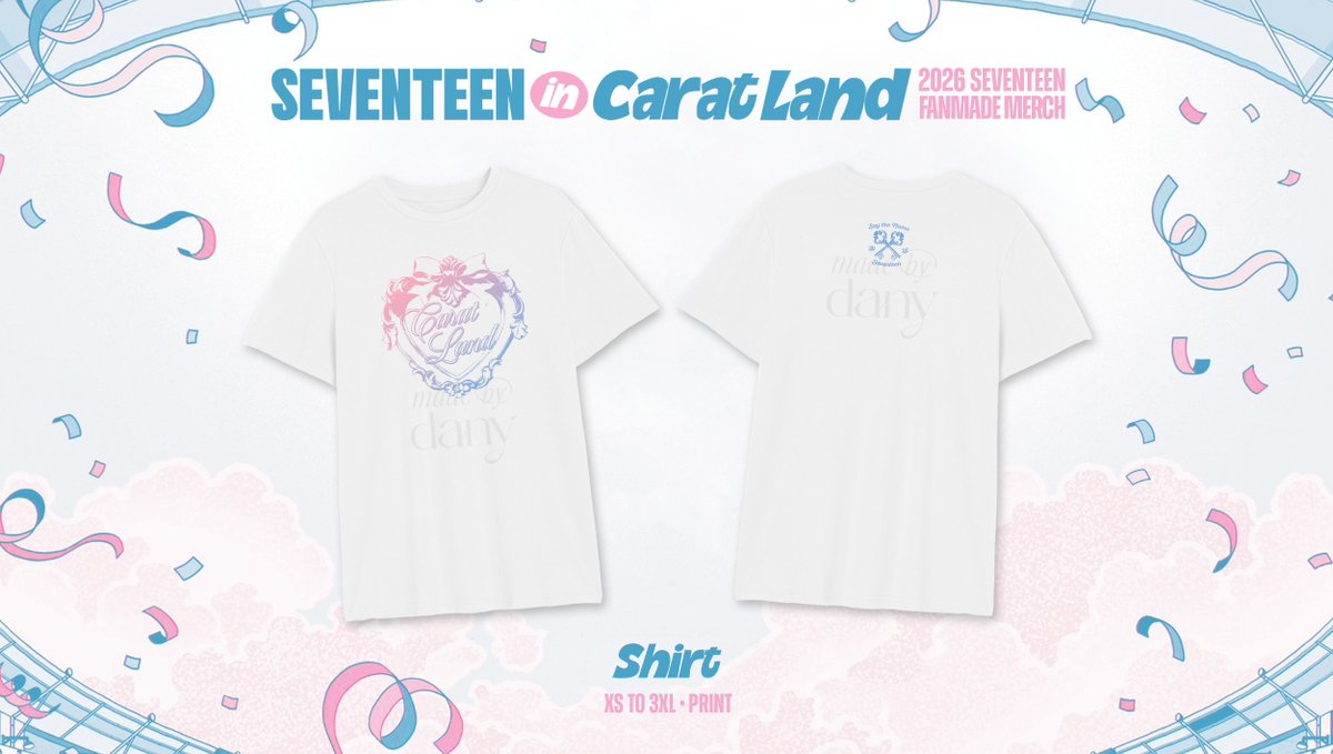 simplespringsGO's tweet photo. [🇺🇸USA GO | PLS HELP RT] #SEVENTEEN in Carat Land 2026 Fan Merch by @madebydanyph 
✧ Cap, hoodie, shirt, varsity jacket 
✧ Deadline: June 19, 5pm PST  
✧ Form: https://t.co/bBC2Fo6qdS https://t.co/7q2bZwcIsL