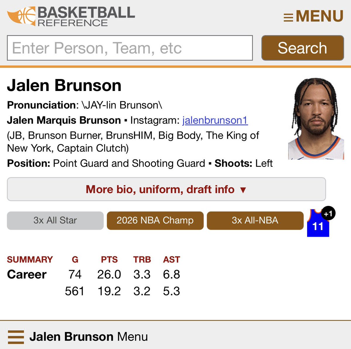SnipefameNJ's tweet photo. Nickname Game is CRAZY! #Knicks https://t.co/NSOwcP0bg4