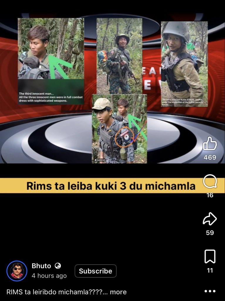 TRIBALLIST1C's tweet photo. Not only is he a footballer, but his father also serves in the Indian Army.

What’s truly disgusting is watching meiteis and kacha nagas desperately try to brand him a terrorist by circulating photos of an entirely different persona fighter wearing the uniform and insignia of the Chinland Defense Force (CDF) in Myanmar.🤮