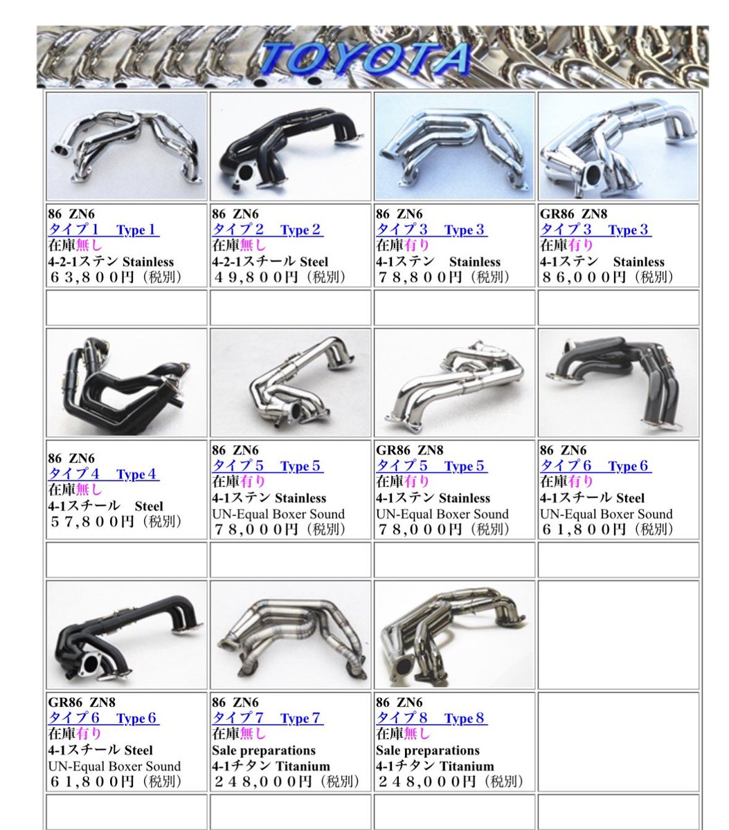 FamasP_86kouki's tweet photo. 個人的86BRZコスパ性能良好エキマニ車検対応の部　パワークラフト
触媒ストレートの部　イーカスタム
僕のはタイプ3ってヤツ https://t.co/ppd1APgkYP