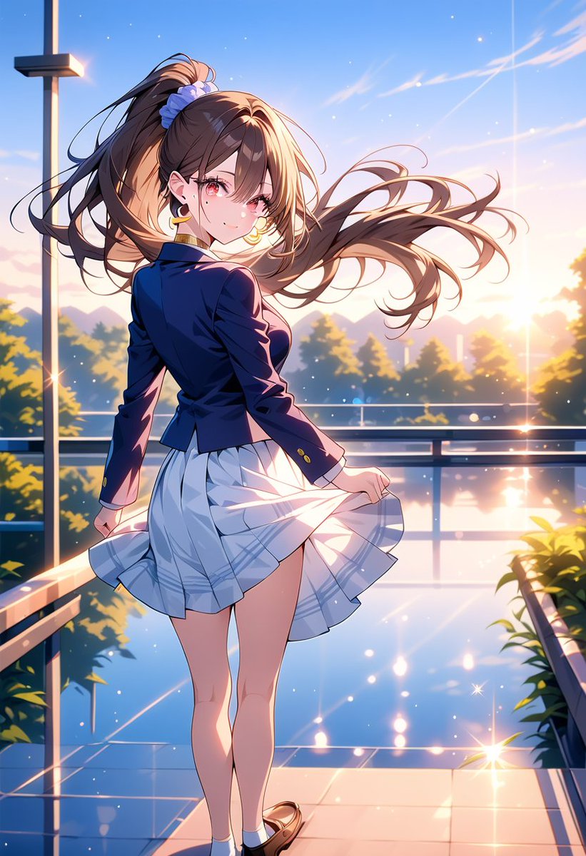 nono4179's tweet photo. A memory from the walk home from school at dusk.

#DaysAI #AIイラスト https://t.co/PpIxrcft90