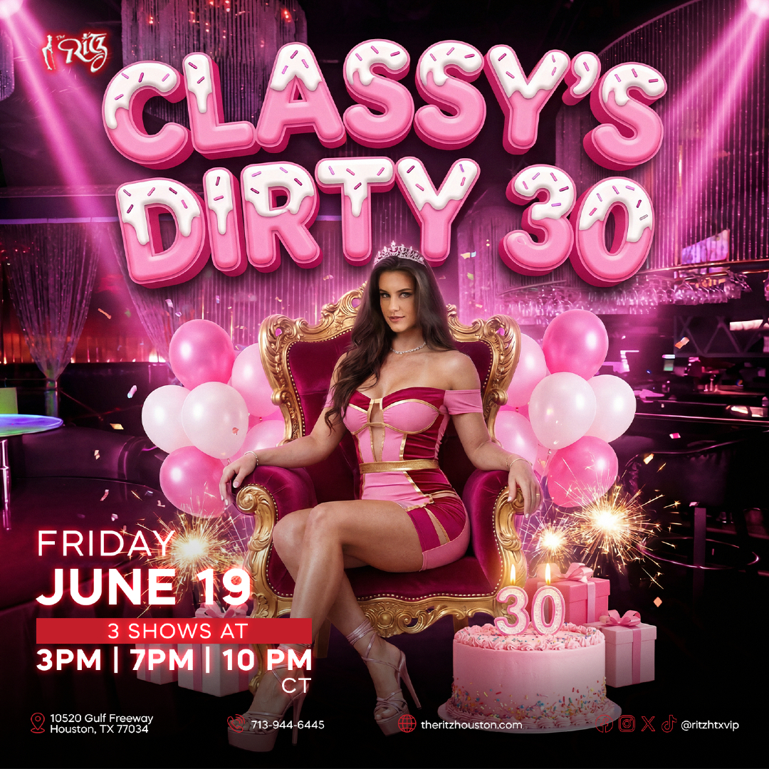 ritzhtxvip's tweet photo. This week is STACKED 🔥🔥🔥 ⚽ Wed: Portugal vs Congo DR LIVE 12pm 🔊 🎂 Fri: Classy's Dirty 30, 3 shows 🍰🫦 👠 Thu 6/25: Amateur Night 🎤 Three events. One legendary club 👑✨
#TheRitzHouston #WorldCup #ClassysDirty30 #AmateurNight #HTXNights https://t.co/4v3TjUeeaS