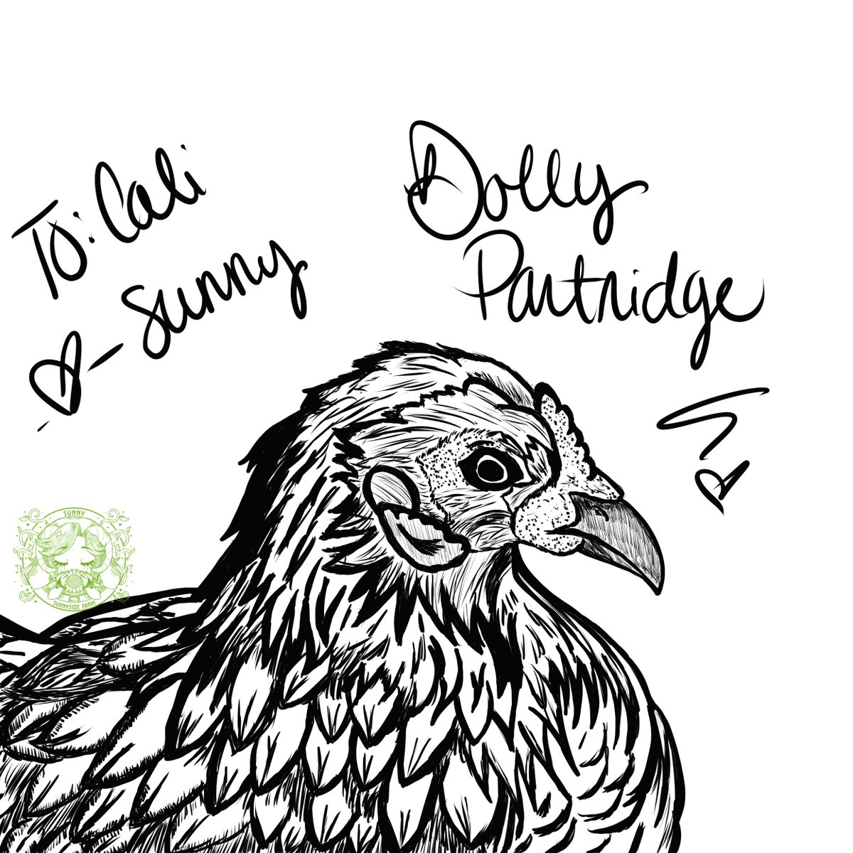 _SunnysideFarm's tweet photo. Day 10 of the Subathon is in the books, and we are only 5 subs away from me reading my cringe fanfiction from junior high live on stream! We drew another scuffed chicken on stream tonight for @cali_the_rat, who requested my chicken, Dolly.
#FarmFam #SunnysideFarm https://t.co/6oq411CyNL