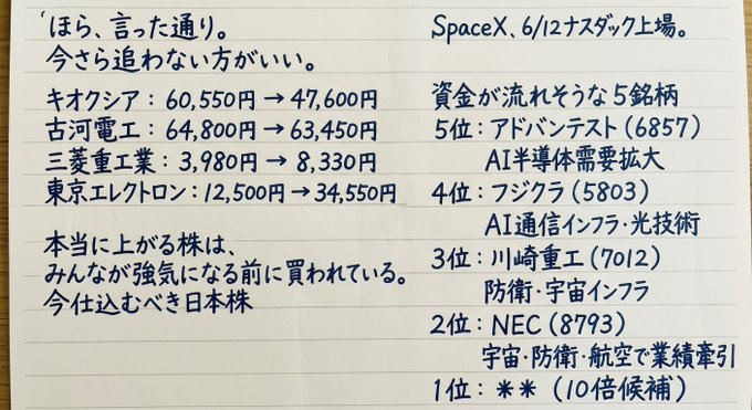 WileybShort's tweet photo. 株で家族を養っています。 
1000万円から始めて→資産は16億円。
 その過程で学んだ、初心者向け投資ルール。 （保存推奨）
（保存推奨📌）
1️⃣ 5％下落 → 慌てない
2️⃣ 15％下落 → 少し買い増し
3️⃣ 25％下落 → さらに買い増し
4️⃣ 5％上昇 → 保有継続
5️⃣ 15％上昇 → 保有継続
6️⃣ 25％上昇 → 一部利確
7️⃣ 50％上昇 → 利益を伸ばす
8️⃣ 100％上昇 → 利確を検討
相場で勝つ人は、
特別な才能がある人ではない。
相場で勝つ人は、 ルールを作る人ではなく、ルールを守れる人です。 役に立ったら、フォローしておいてください。
不定期で株式情報を共有します
💹情報です私まで「666」とメッセージをお送りください。 短期でも長期でも勝負できる。