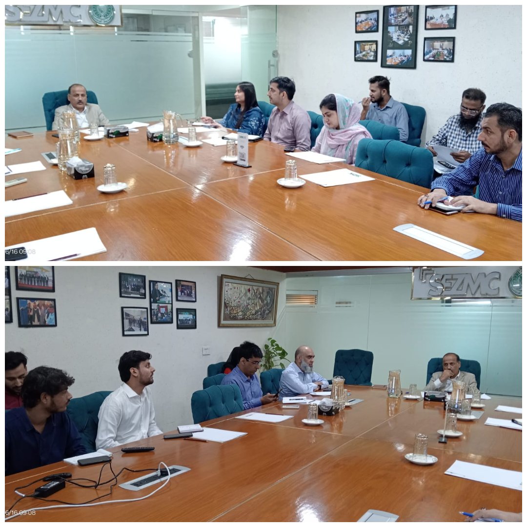 OfficialSEZMC's tweet photo. A Weekly Progress Review Meeting was held to assess the progress of all projects and enhance coordination to ensure the timely execution of development activities. #SEZMC #SindhProgress #Development #infrastructure https://t.co/SjD7jA4UQQ