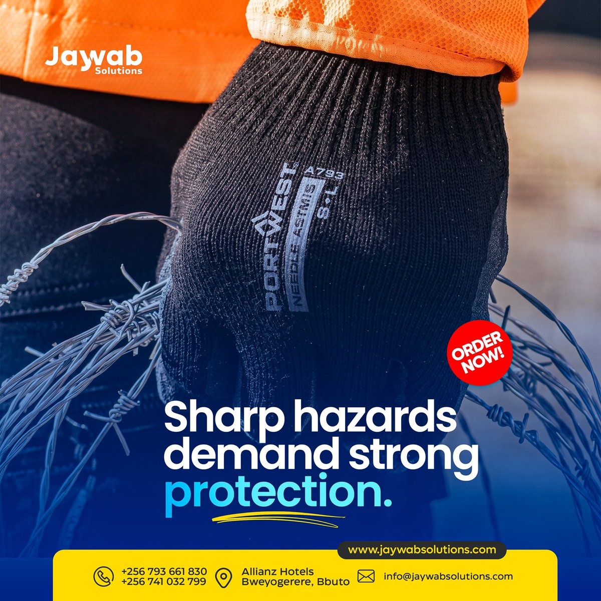 JaywabSolutions's tweet photo. When safety is non-negotiable, quality PPE matters
Our cut-resistant gloves are engineered to help workers stay protected in environments where sharp hazards are part of the job.
Invest in protection. Invest in productivity. Invest in people.

📍 Bweyogerere, Bbuto https://t.co/chJhgpIYvw