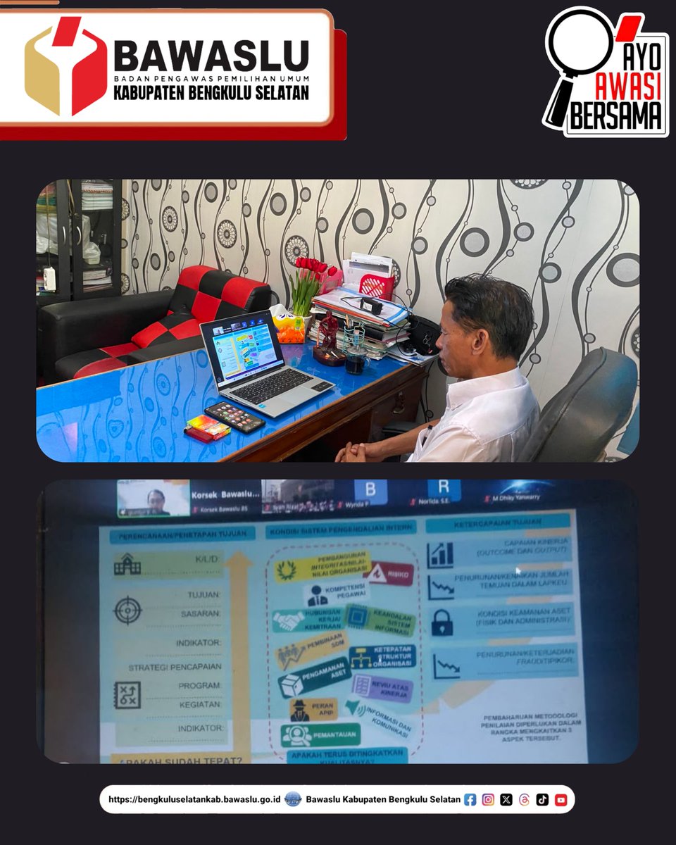 bs_kab's tweet photo. #SahabatBawaslu Koordinator Sekretariat (Korsek) Bawaslu Kabupaten Bengkulu Selatan, Ilmanjayadi, SE, mengikuti kegiatan Pendampingan Pengisian Kertas Kerja Penilaian Mandiri Maturitas Sistem Pengendalian Intern Pemerintah (SPIP) Terintegrasi Bawaslu Tahun 2026 Rabu (17/06/2026) https://t.co/4jJJMNAl3Q