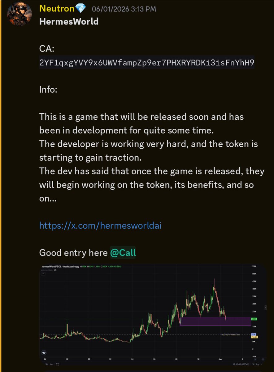 ChainVisiondao's tweet photo. Things went flying for $HermesWorld in form of 600% returns.

Discord is Public and Free for everyone.

Link: https://t.co/uCFTvucPcF https://t.co/cOyjAOzscg