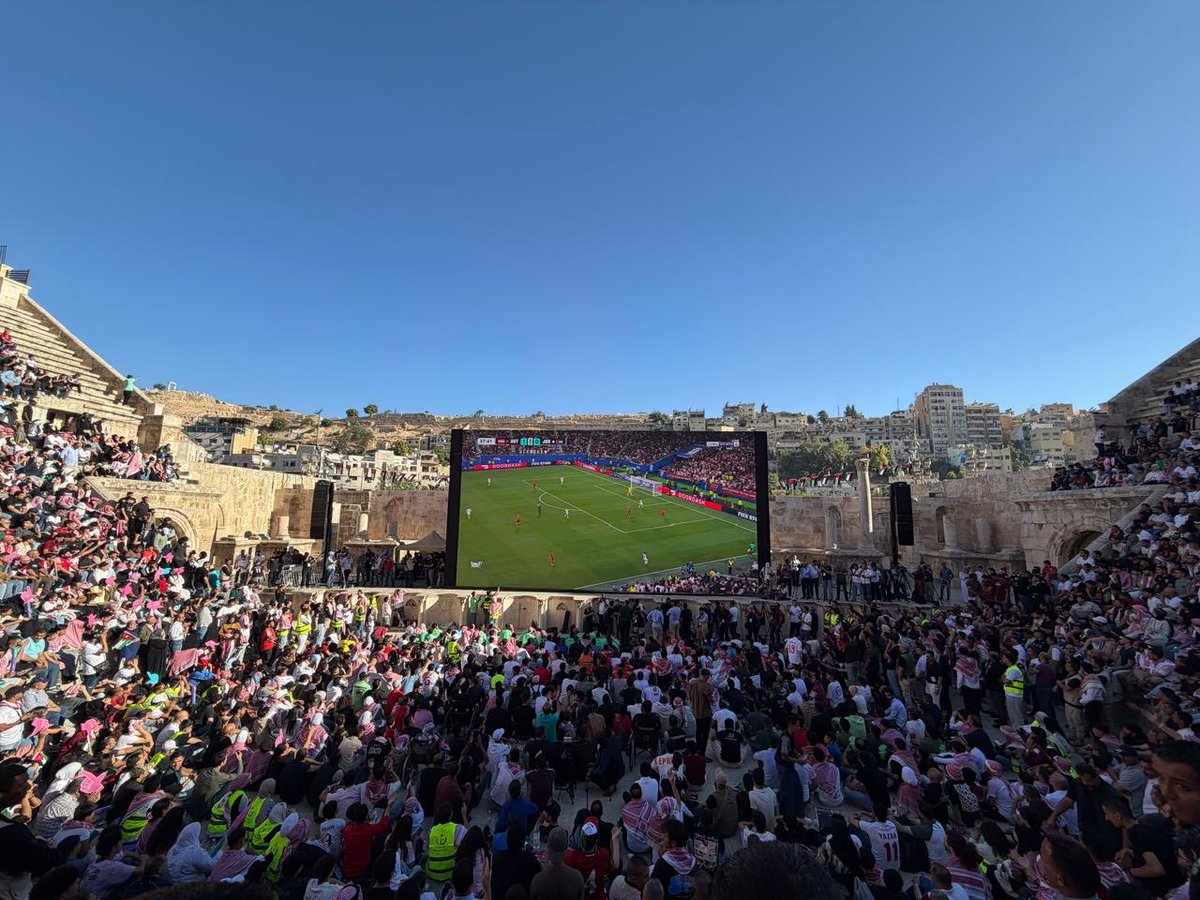 RamziMaaytah's tweet photo. Proud to watch #Jordan team playing at Mundial #worldcup26 from a 2000 years old Amman Roman theater live till today #Jordanimpossibletomatch #visitjordan #winJordan go #nashama #lovejo https://t.co/RqU9q1okXd
