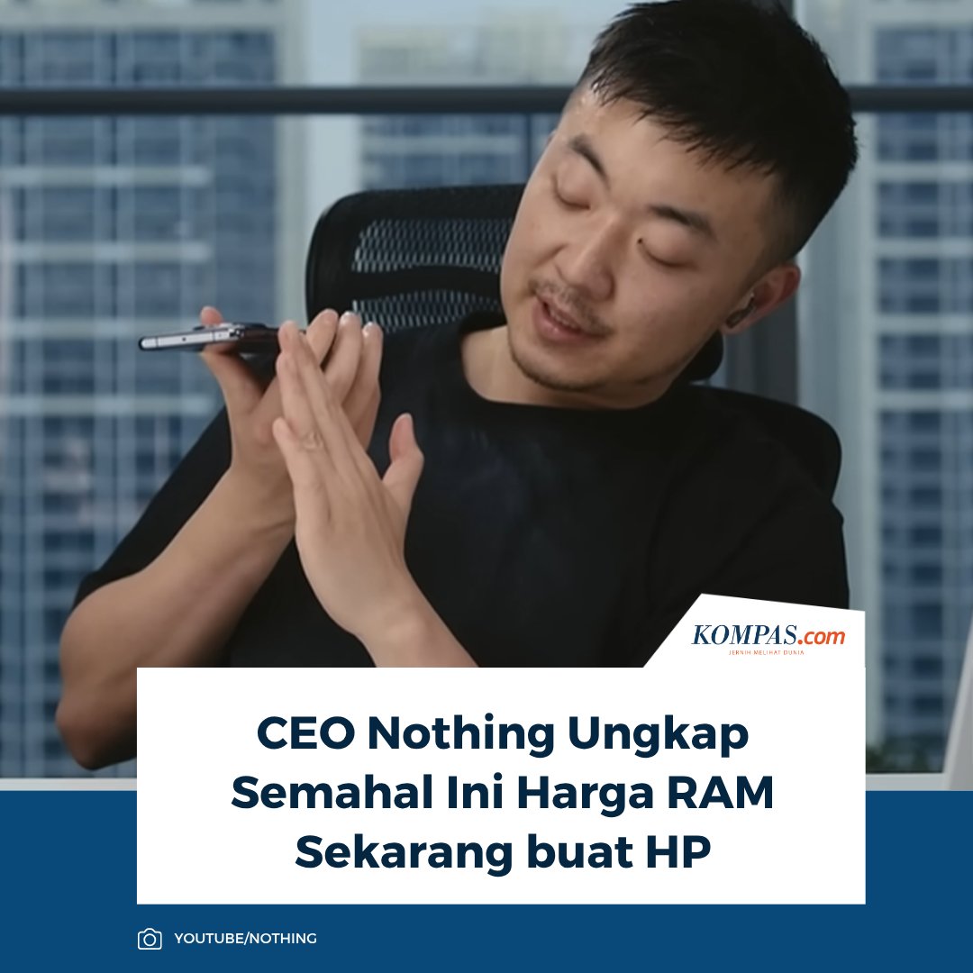 KompasTekno's tweet photo. Baca disini: https://t.co/NKot82lDcb

Pendiri sekaligus CEO Nothing, Carl Pei, mengungkap bahwa memori kini menjadi komponen paling mahal dalam proses produksi smartphone.

~NJ #Memori #HargaRAM #CarlPei https://t.co/EfbVIl0FSb