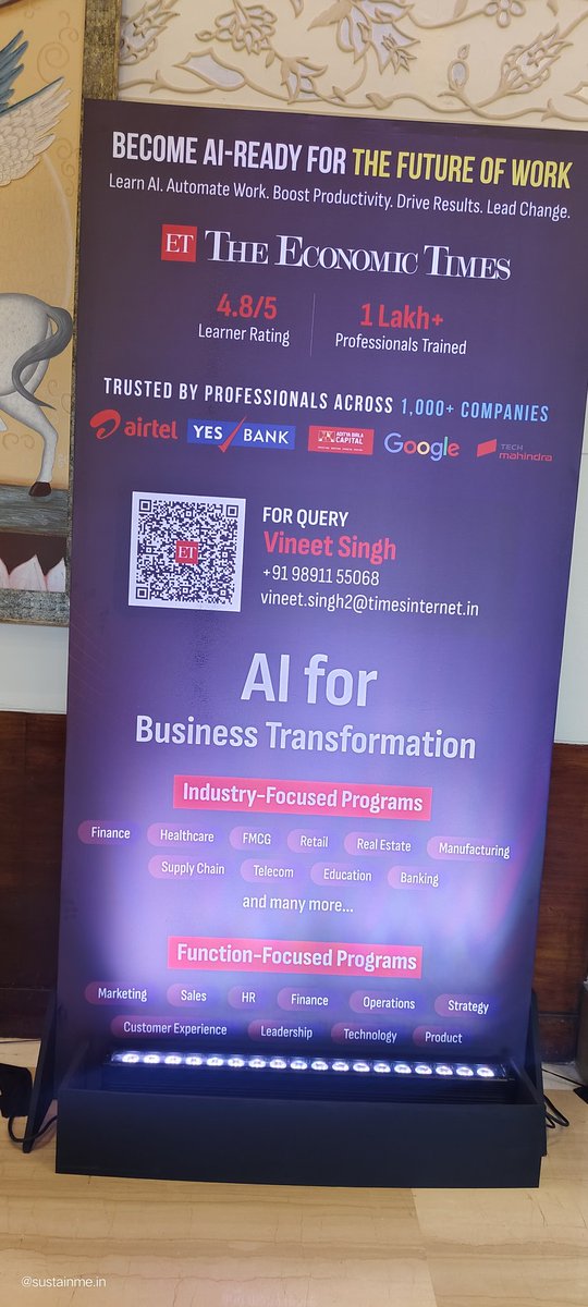 sustainme_in's tweet photo. At "Future of Knowledge Work Summit" - @EconomicTimes
📍ITC Gardenia, a Luxury Collection Hotel, Bengaluru
17th June ,2026
#sustainme #sustainmeAi #economicTimes #ITC #worksummit #knowledge #future
#sustainmeIN #Worksummit #bengaluru https://t.co/xih6tiKnUM
