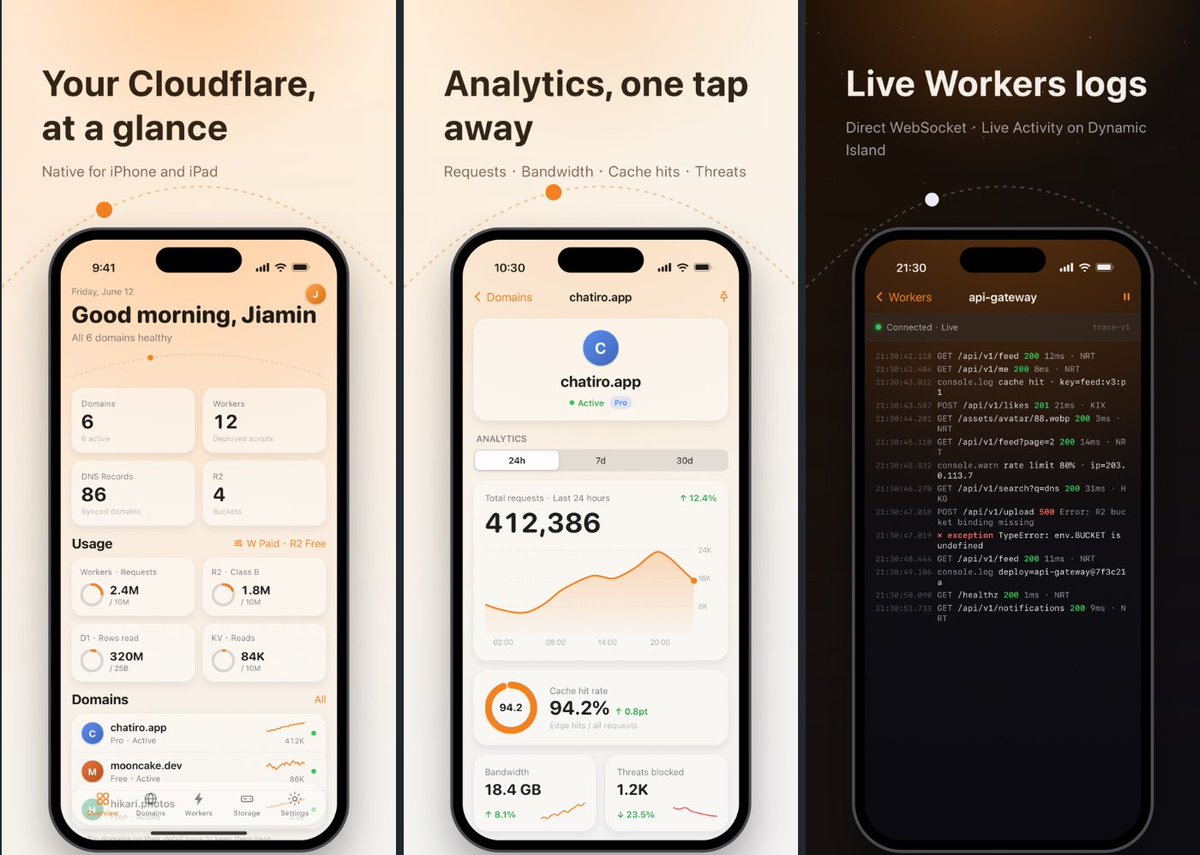 第三方 Cloudflare 客户端，通过 OAuth 登录，无需手动粘贴 API Token。

全部用 Swift 和 SwiftUI 写的。它走 Cloudflare 官方的 OAuth 2.0...