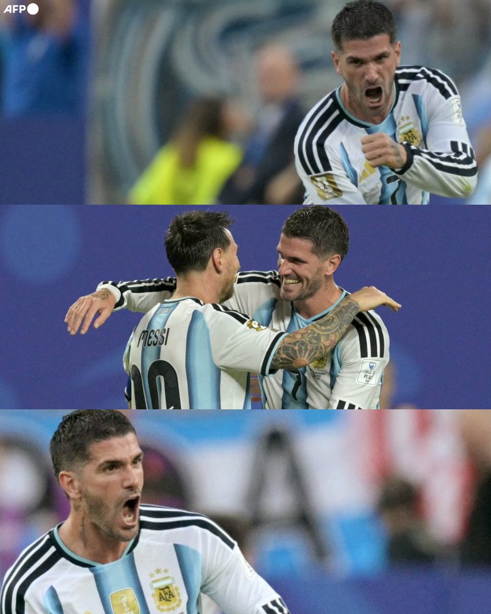 InvictosSomos's tweet photo. Cuando se pone la camiseta de la Selección Argentina, se transforma. Muchos creían que, tras cambiar Europa por la MLS, dejaría de rendir con La Albiceleste. Pero Rodrigo De Paul se agiganta cada vez que representa a su país. Otro partido grande en el torneo más importante que existe, otra actuación descomunal del Motorcito. El jugador de la asistencia en el primer gol de Lionel Messi. El futbolista con MÁS RECUPERACIONES (7) en todo el partido. El mediocampista que completó 47 de 51 pases intentados. Y el compensador que permite que el 10 tenga más libertad para salir de la lámpara. 

Le gusta cambiar de look constantemente, le gusta la farándula, le gusta llamar la atención con sus declaraciones, le gusta ser canchero y, sobre todo, LE GUSTA DEJARSE TODO POR LA SELECCIÓN ARGENTINA. La era dorada reciente de La Albiceleste no se podría explicar sin mencionar el aporte -dentro y fuera de la cancha- de RDP. 

LEYENDA DEL FÚTBOL DE SELECCIONES.