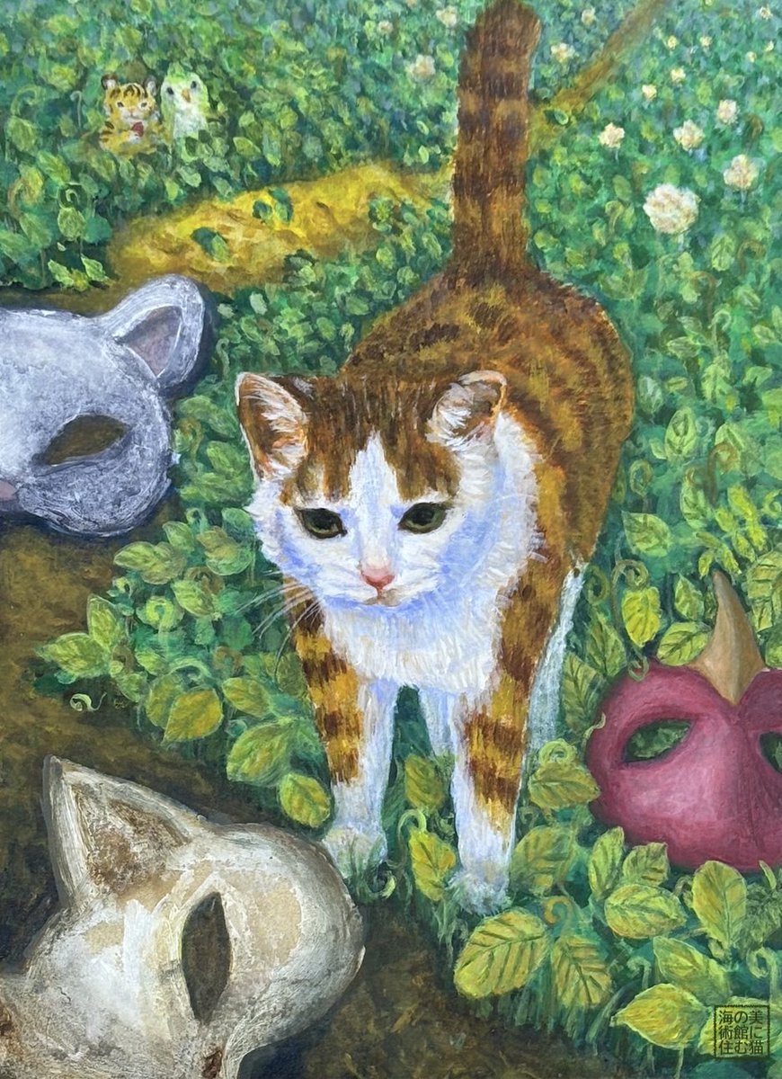 大家さんに見つかった！#アクリル画 #猫