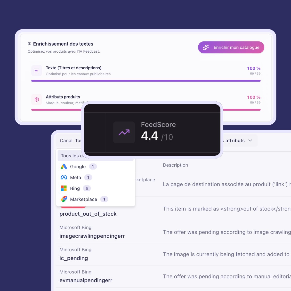 getfeedcast's tweet photo. Vous payez vos pubs Google Shopping trop cher à cause de bugs invisibles. 📉❌

Codes GTIN erronés, attributs manquants... Dans l'ombre de Merchant Center, les erreurs plombent vos CPC. https://t.co/yAlZ46Ntc0