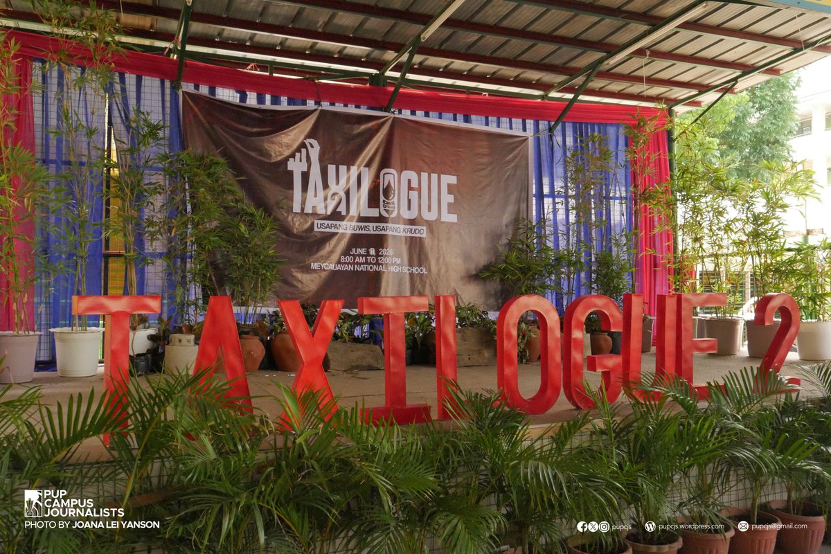 pupcjs's tweet photo. 𝗜𝗡 𝗣𝗛𝗢𝗧𝗢𝗦 | More than 500 students of Meycauayan National High School (MNHS) attended Taxilogue II: Usapang Buwis, Usapang Krudo on Thursday, June 11.

[1/5] https://t.co/zKtow3ZTuN