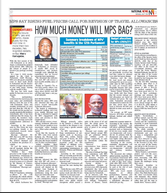 amronaldo's tweet photo. MPs are part of selected institutions dragging this country to its knees. No country should allow legislators to set their own salaries and benefits, because it creates a system of unchecked greed. We continue to pay the price for that mistake. Each MP will walk away with a cool UGX 44 million a month, yet only UGX 11 million of that is taxed. The rest is tax‑free which is a luxury ordinary Ugandans can only dream of. Add the UGX 300 million “vehicle allowance” per MP including those who have been there for 15 or 20 years, and it becomes nothing short of daylight robbery.

And why should ex‑official MPs appointed as ministers who are unelected MPs also receive the UGX 300 million? They have no constituencies to visit. They will find government vehicles waiting for them, or new ones will be bought for them by their respective Ministries. What exactly justifies paying them twice? What moral authority will MPs have to speak about corruption when the system itself makes them corrupt by default? Because I think none of them truly believe they deserve all this.

Meanwhile, the country is struggling to find UGX 28 billion to pay medical interns. The very people keeping hospitals running. This money can be got from the budget of the Speaker and Deputy and still leave more than enough for those offices. The contrast is obscene. At this rate, only God can save Uganda.