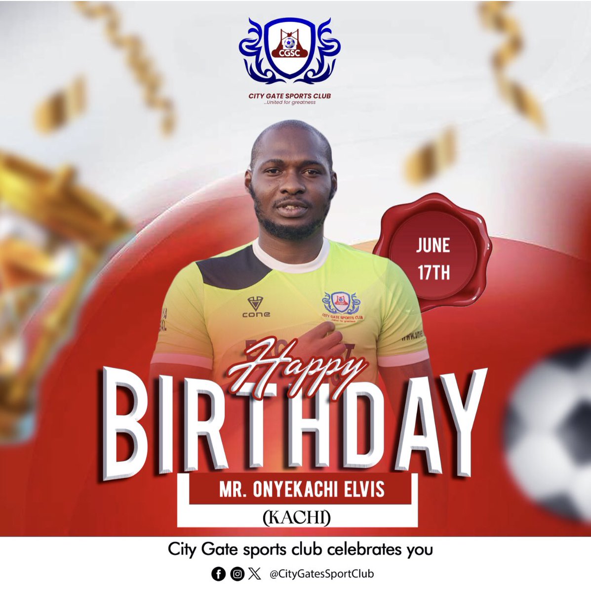 FC_CGS's tweet photo. Man like  KACHI on this special day we celebrate with you, Happy Birthday to a wonderful player.

#happybirthday #citygateabuja https://t.co/LPMg2gcP6F