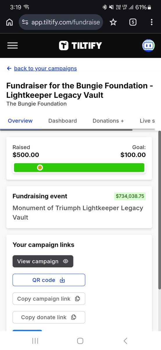 Mrpatpuc's tweet photo. @TheWakakule @WolveBerkana @BungieLove Can confirm. My milestone was at $100 but raised $500 worked. https://t.co/exSHzWSF0s
