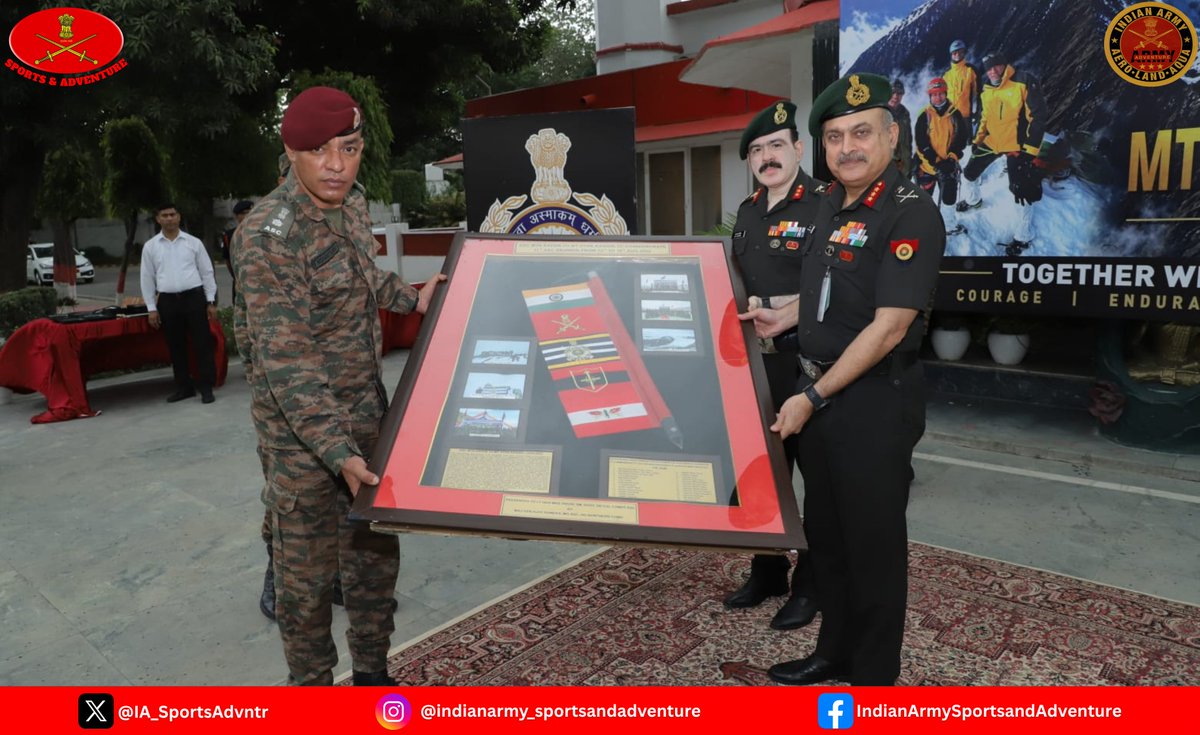 IA_SportsAdvntr's tweet photo. ASC Mountaineering Team Scales New Heights at Mt Kang YatseII

Lt Gen Mukesh Chadha, AVSM, SM, VSM, DGST & Senior Colonel Commandant, ASC, felicitated and flagged-in the ASC Mountaineering Team in presence of Lt Gen Ajay Ramdev, SM, Colonel Commandant (ASC), President SSCB & DGIT. The pioneering team, comprising 04 Officers and 08 Jawans, including a Woman Officer, successfully summited Mt Kang Yatse II (6,250 m). 
Undertaken under the aegis of #NorthernCommand to commemorate the 12th ASC Reunion, the expedition epitomises courage, endurance, discipline and the indomitable spirit of #ASC personnel and the #IndianArmy.

#MountKangYatseII
#Mountaineering

@adgpi 
@NorthernComd_IA 
@SpokespersonMoD