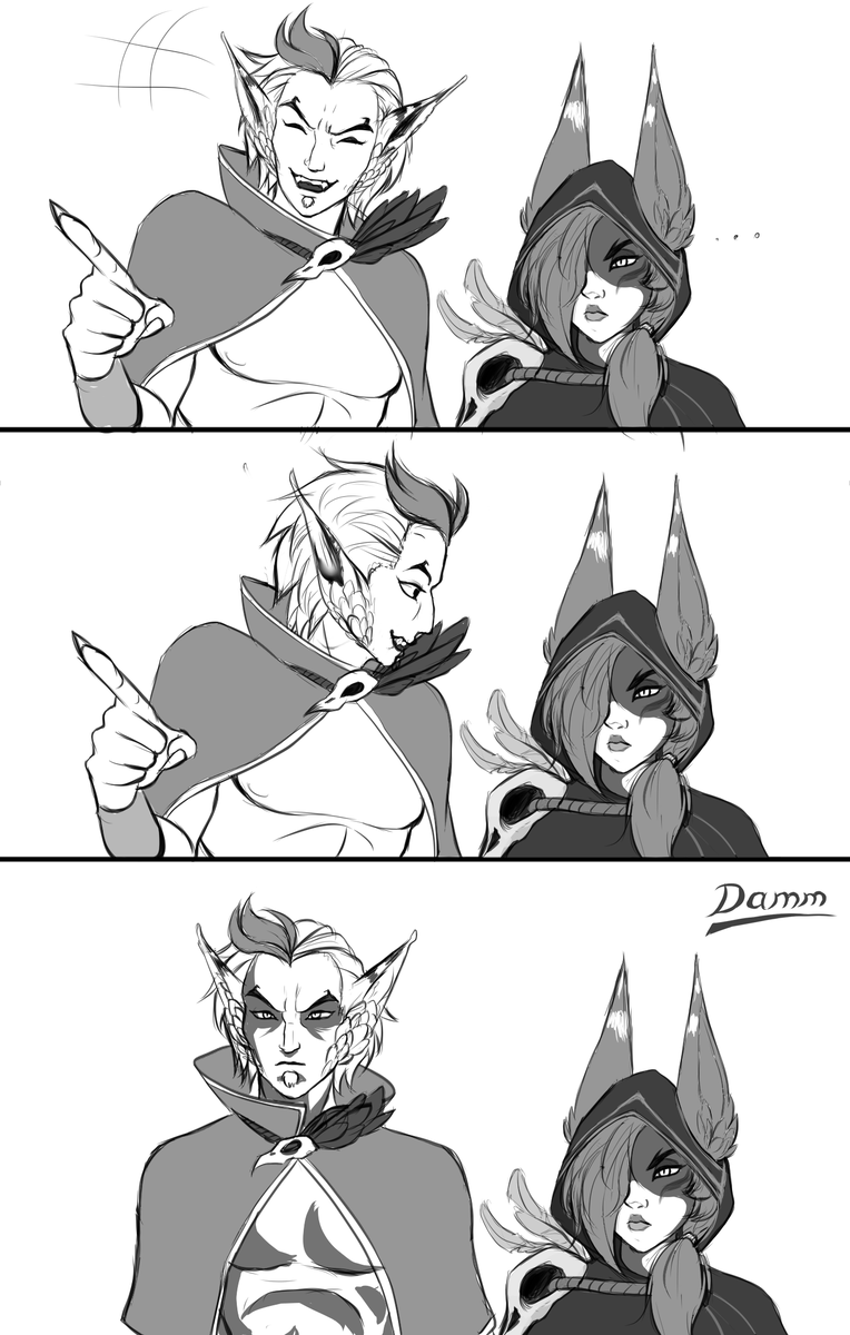 hyenax_7's tweet photo. Serious. 

#LeagueOfFanart #xayah #rakan https://t.co/gGG6t5YdF0