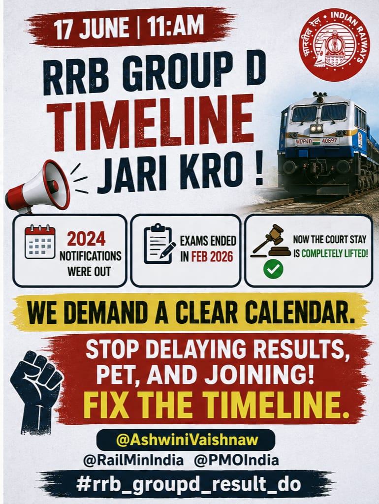 DILLIBA5432514's tweet photo. Is it Fair that the Results for the RRB Exam We took are Still Withheld even after Completing our Training in the Railways.The previous Qualifying Marks Policy 30% for SC &amp;OBC, 25%for ST and40% for OC &amp; UR Must be fully Implemented for all CCAA @RailMinIndia #rrb_groupd_result_do https://t.co/vRHciRBZaJ