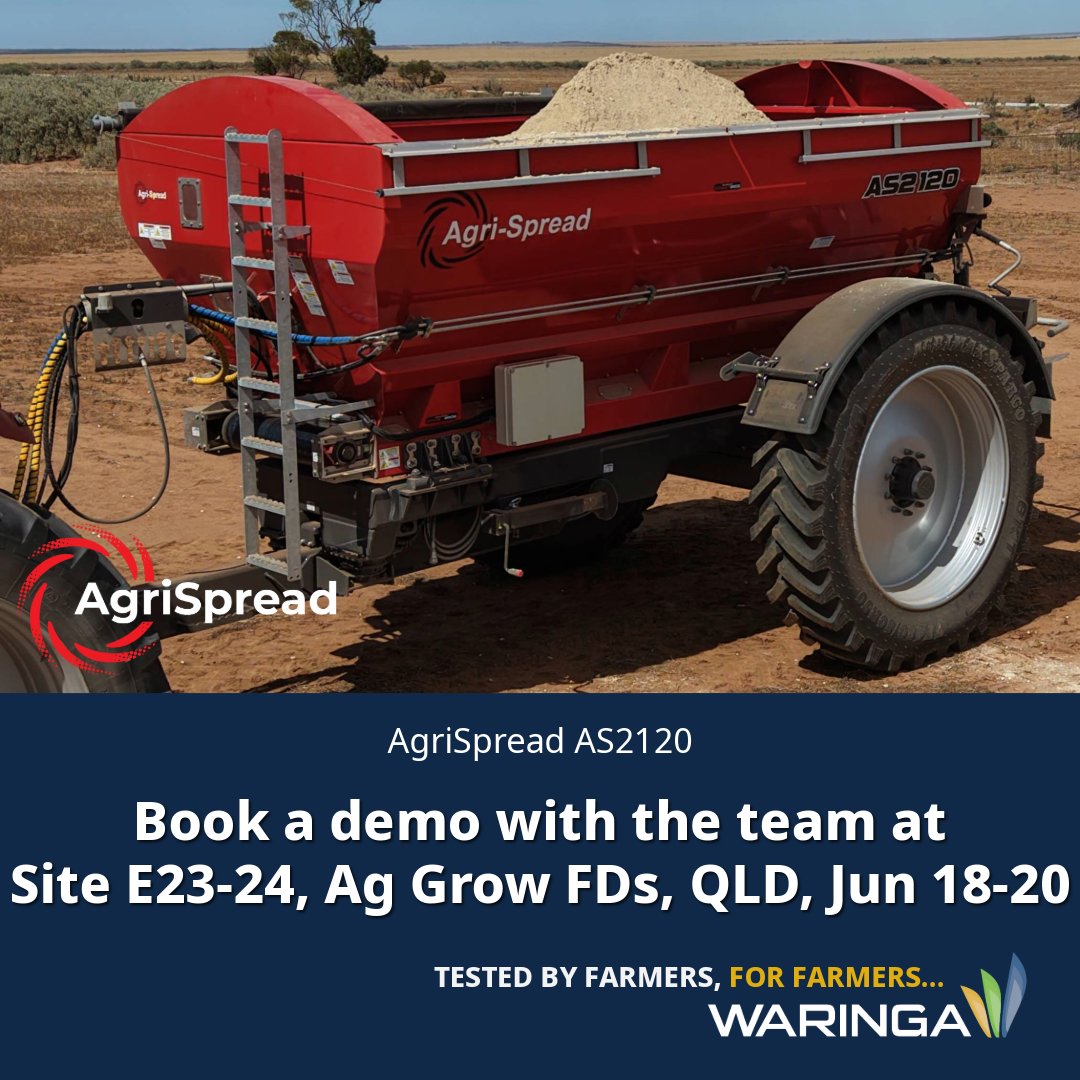 waringaag's tweet photo. Only 1 sleep till Ag-Grow Field Days! ππ
Join us at Site E23-24, June 18β20, to check out the latest equipment from @agrispreadirl, @elmersmfg, @geringhofff & @GBessonSAS.
See you at Ag-Grow!
#AgGrowFieldDays #WaringaDistribution #AgMachinery #FromPaddockToParis https://t.co/t8uEI7aAdN