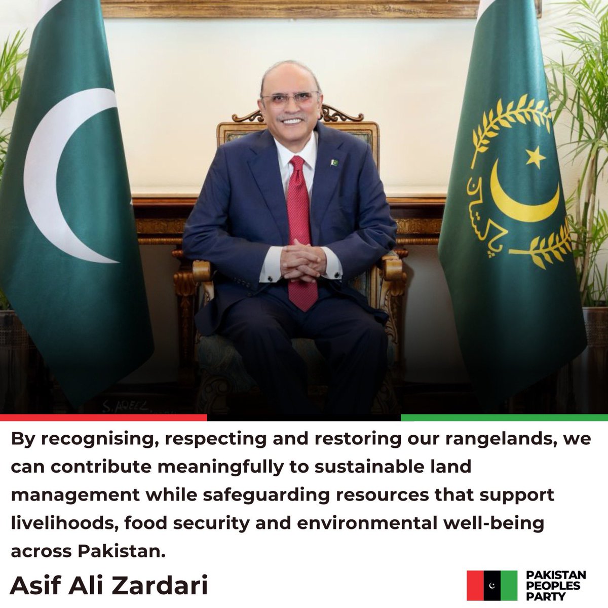 MediaCellPPP's tweet photo. President @AAliZardari's message on the occasion of Desertification and Drought Day - June 17, 2026.

Read More: https://t.co/gEZug63eBO https://t.co/pymwxd1cQ1