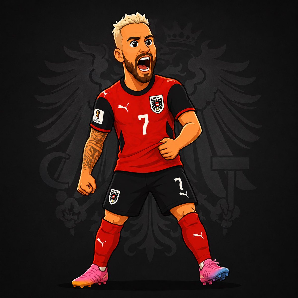 miniballrs's tweet photo. Would it even be an Austrian team without #Arnautovic getting in on the action? #miniBALLRs #WorldCup2026 https://t.co/TjHDLMw09E