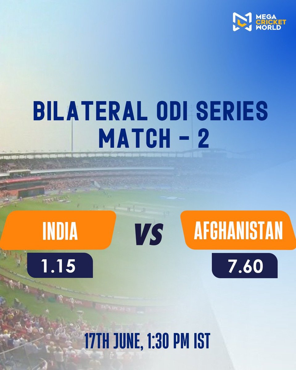 mcworldsocial's tweet photo. ๐ The odds are out for India ๐ฎ๐ณ vs Afghanistan ๐ฆ๐ซ!
A clash of skill, determination, and big-match moments awaits. Who are you backing to come out on top and grab the victory?
#INDvAFG #CricketFans #MatchDay #CricketAction #WhoAreYouBacking https://t.co/J1q84LlX0g