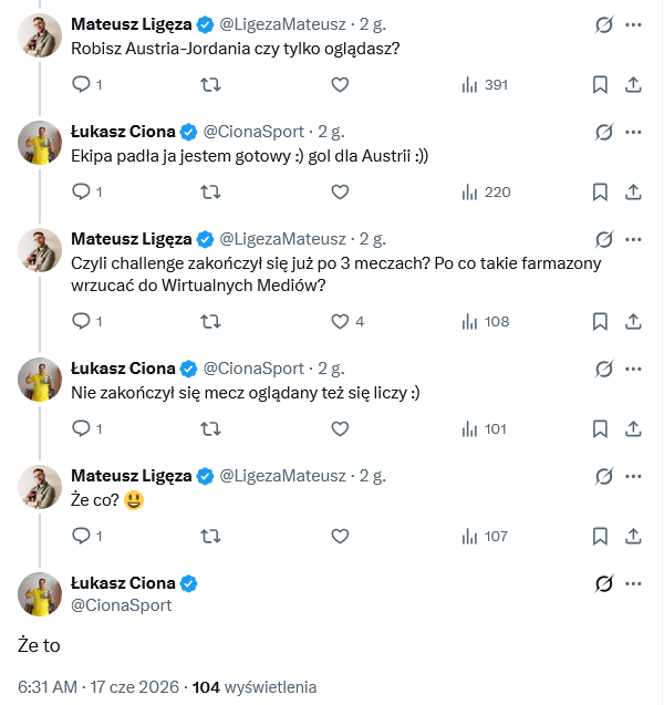 cappy_39's tweet photo. 6 dni mundialu za nami. Było już o rzekomych spojlerach TVP, było o oglądaniu 30 minut meczu i staniu w kolejce po colę. Czas na rewolucję w mediach, jakiej jeszcze nie było. To znaczy, już po rewolucji, jak widać... 

@LigezaMateusz może faktycznie nie mają tych praw? 😅 https://t.co/LM2RYb8Nzp