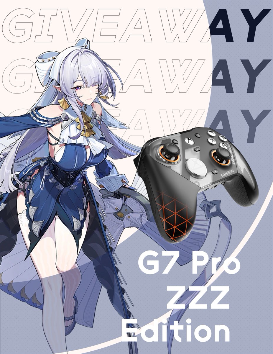 GameSirJP's tweet photo. ❤️ GameSir G7 Pro『ゼンレスゾーンゼロ』 3.0記念Giveaway ❤️

プロキシの皆さん、出発の准备はいいですか？✈️
最高の環境で最高のパフォーマンスを発揮できるよう、GameSirのトップクラスのコントローラーをプレゼント🎮✨

🎁 賞品（3名様）
G7 Pro ZZZ Edition × 1台

📝 応募方法
1️⃣ @GameSirJP をフォロー
2️⃣ この投稿をリポスト（RT）
3️⃣ この投稿を「いいね」❤️

⏰ 締切
6月22日まで

#GameSir #ゼンゼロ #ZZZ #プレゼントキャンペーン