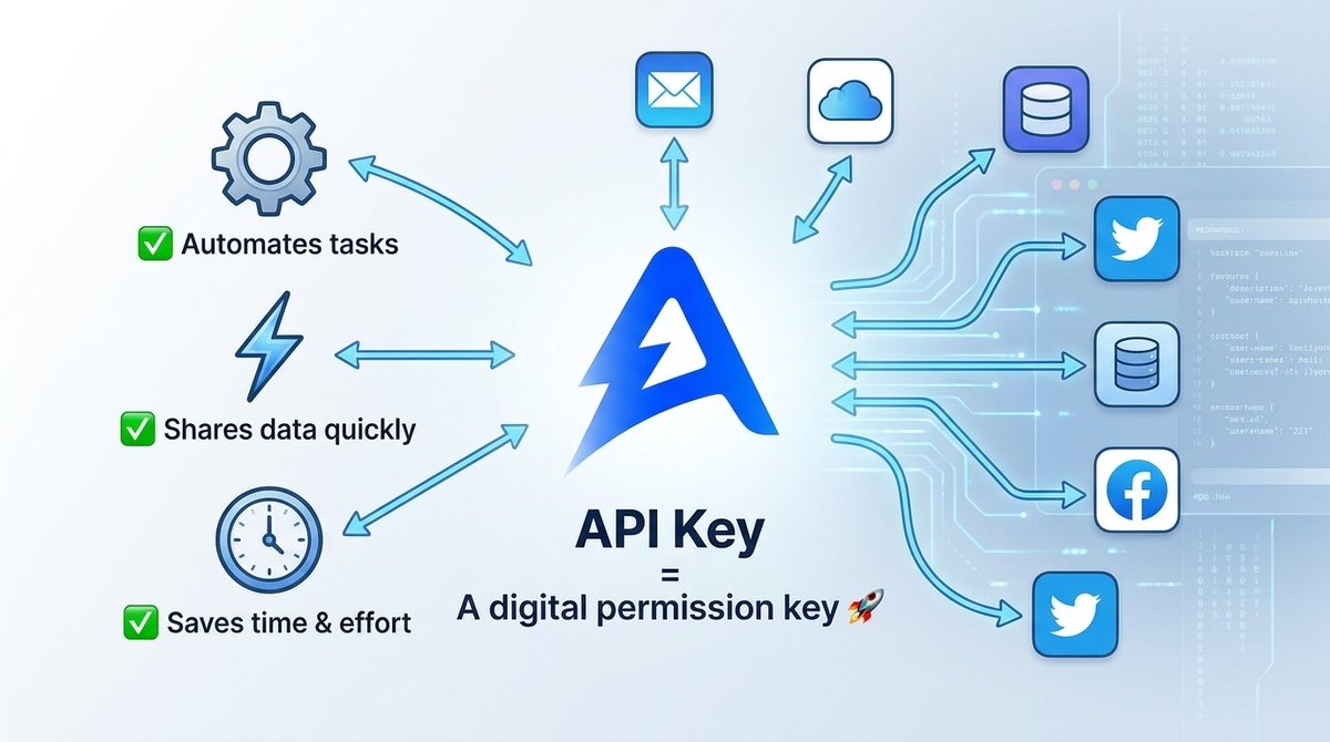 apikeyhere's tweet photo. 🔑 API Key makes work easier by connecting apps securely.

✅ Automates tasks
✅ Shares data quickly
✅ Saves time &amp; effort

API Key = A digital permission key 🚀
$APIT #APIT https://t.co/kNbaLsfVBm