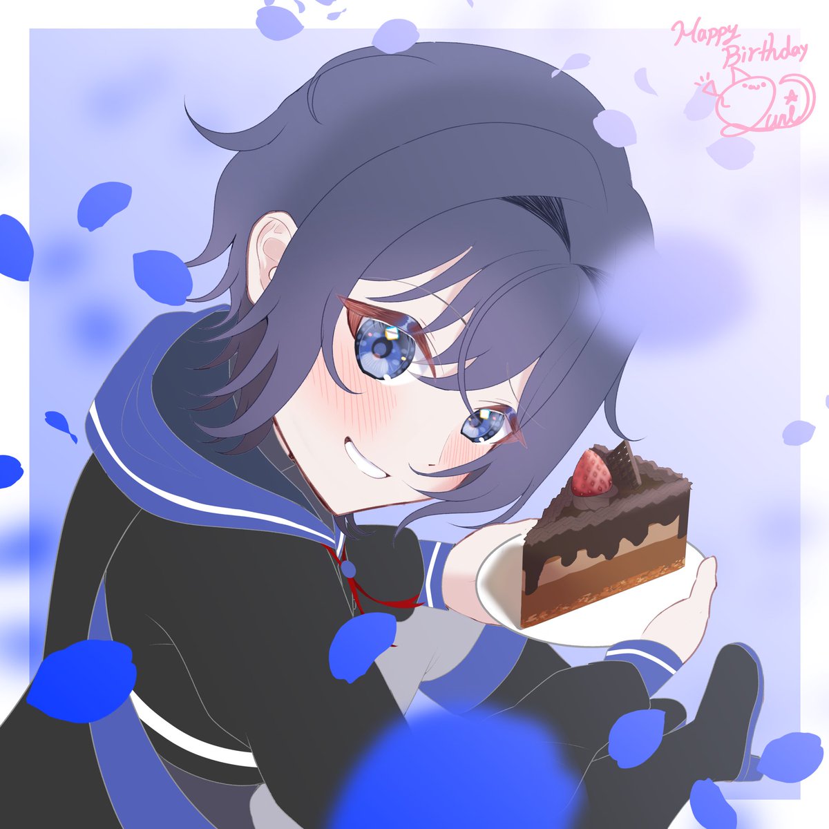 O_uni__'s tweet photo. ( °̥̥꒳°̥̥)誕生日イラストを用意してたけど体調不良で当日にできなかったんです(影塗りも放棄)
(⸜  .  ̫ . )⸜はっぴーばーすでー。私より先に24になりやがって。 https://t.co/SFGumpe80i