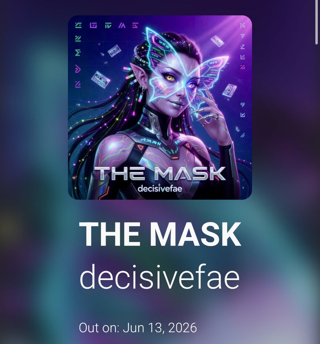decisivefae's tweet photo. THE MASK - OUT THIS SAT: 13/06!!! 🎭 
#music #newmusic #newrelease #newreleases #newsong #newsongs #rocnation #rocnationdistribution #spotify #spotifyaustralia #spotifyau #applemusic #youtube #youtubemusic https://t.co/h687WYgIsD