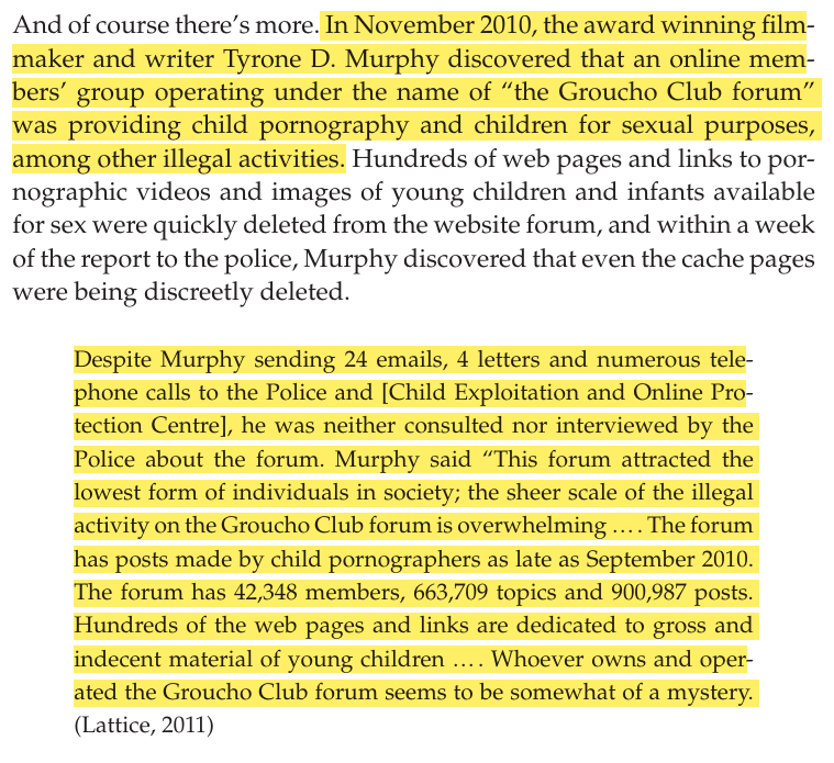 toxictiramisu's tweet photo. The Groucho Club is a private London celebrity club for media/creative industries whose guests have included Bill Clinton, had hidden cameras (probably for blackmail) &amp; ran a 42K member CP forum. Despite evidence: media blackout, no police action, suggesting MI5/MI6 involvement. https://t.co/PUZIAA8jpn