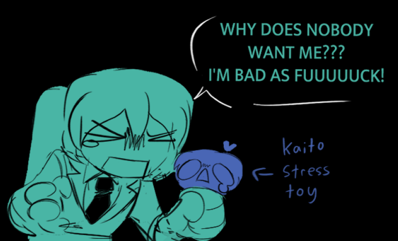 bunnyyycat's tweet photo. "NOBODY WANTS ME, KAITO. I send them my pics and they BLOCK ME...!" https://t.co/TXyYaE9F2d