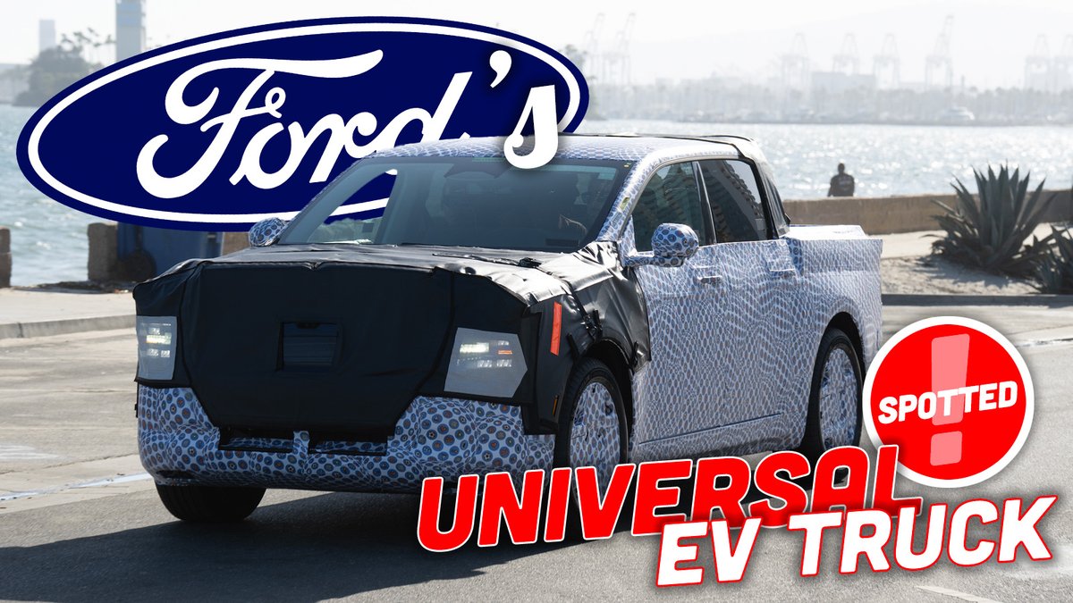 the_autopian's tweet photo. Here are the first ever spy photos of Ford's $30,000 skunkworks electric pickup truck. It's targeting 300-mile range at a low price. How? For one, it's OG Ranger-sized. More photos and video here: https://t.co/L5d54yJ3uk https://t.co/KXhdV6NWSz