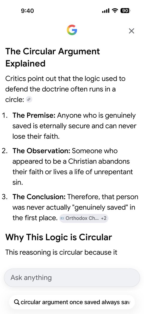 Know_4yourself's tweet photo. @rickbrennanjr …sinned. Both faith alone and once saved always saved are circular. https://t.co/rbh4iREnMO
