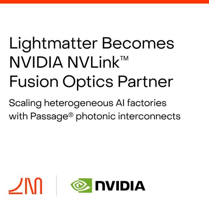 semivision_tw's tweet photo. Lightmatter LinkedIn: The scale-up wall is real. To solve it, we’re integrating our industry-leading photonic interconnects into the ecosystem where it matters most. We are thrilled to announce that Lightmatter has become an optics partner in the NVIDIA NVLink™ Fusion ecosystem. 

https://t.co/Br3drGy8dG