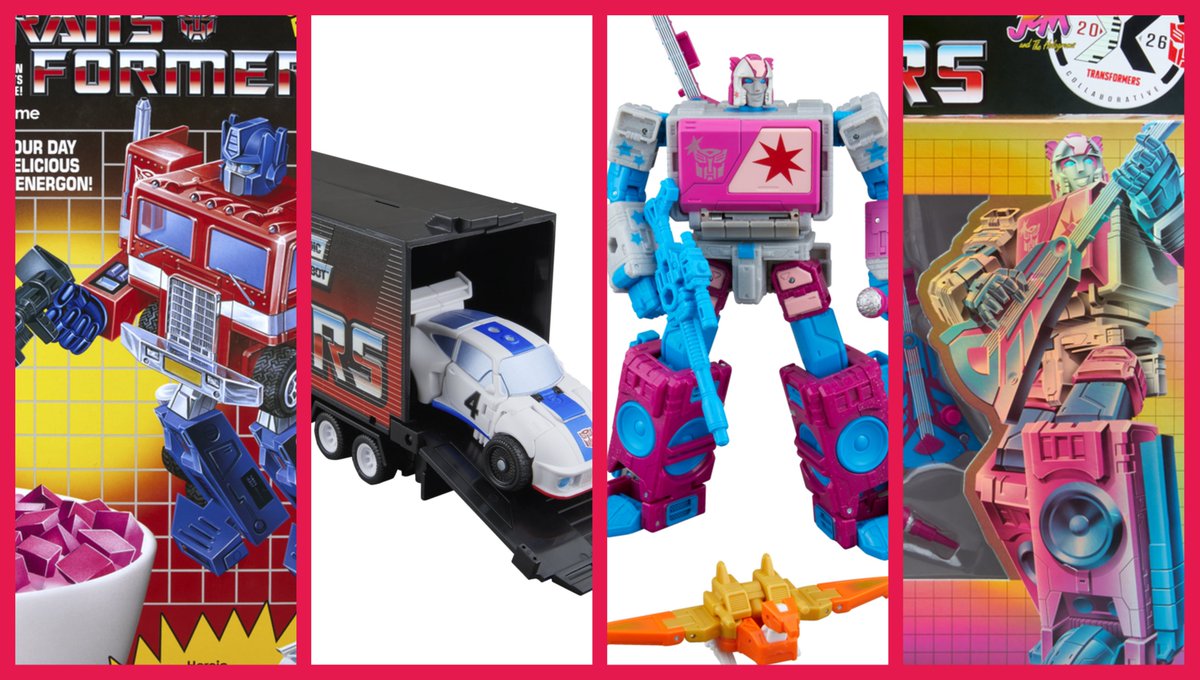 tfw2005's tweet photo. SDCC 2026 Exclusive Transfomers Optimus Prime &amp; Autobot Jazz Cereal Box Set &amp; Jem And The Holograms Blaster And Cassettes Official Stock Images https://t.co/8OelInPOB5 https://t.co/Ntm818oVHH