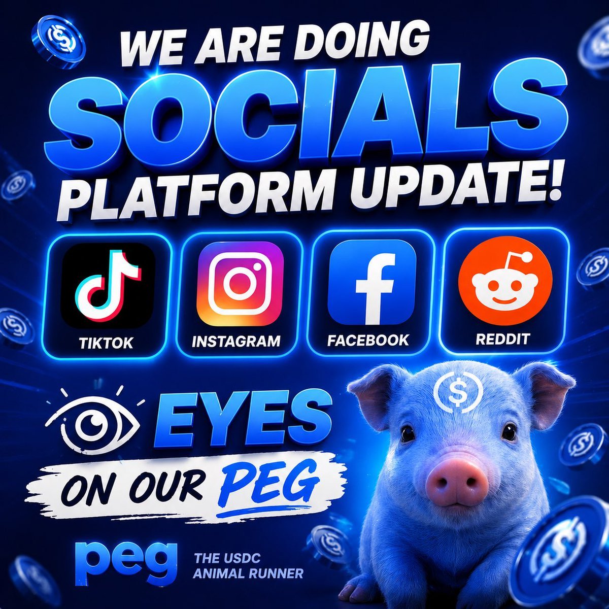 PEGCoinSol's tweet photo. What is next for $peg?

We're targeting to branding $PEG on social media platforms!

We acknowledge the power of maximum engagement within socmed, this will be the start of our upcoming creative digital content, media arts, and AI!

Stay tuned! 🐽 https://t.co/ZF1ofrKQPJ