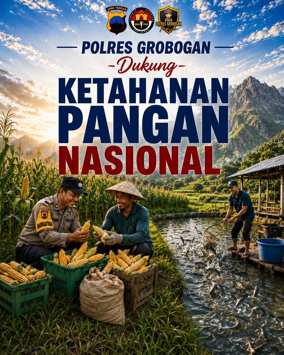 multimediagrob's tweet photo. 🌽POLRES GROBOGAN DUKUNG KETAHANAN PANGAN NASIONAL 🇮🇩

Ketahanan pangan bukan hanya tentang ketersediaan bahan pangan, tetapi juga tentang kolaborasi dan kepedulian bersama dalam menjaga kesejahteraan masyarakat. https://t.co/MZAlAa38Xy