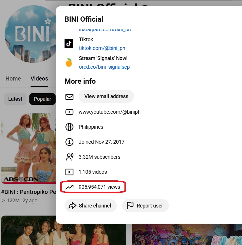 BiniPH214's tweet photo. BIN1Billion for YT is just around the corner...currently with almost 906M views, 1B is attainable this year. 

So we keep streaming all their contents, with SignalsEP on top of the list. #BINI #BINI_SignalsEP #BINI_SignalsWorldTour2026

🖇️: https://t.co/cXxNZaBSlt https://t.co/7kHCehgii1