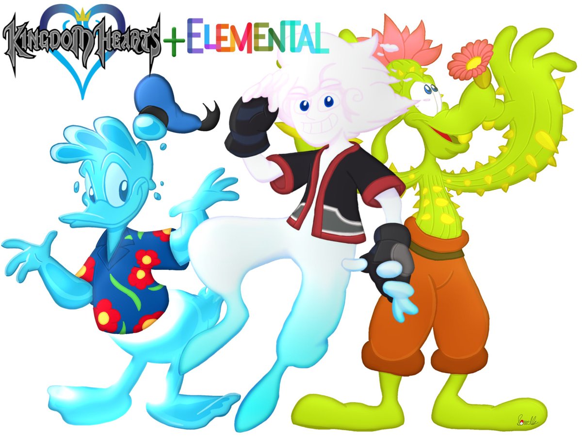 PokeMixelecti's tweet photo. @Hallsth_Eien I actually have a similar idea before. Sora is Air, Donald is Water and Goofy is Earth https://t.co/LYRR1PwFuq