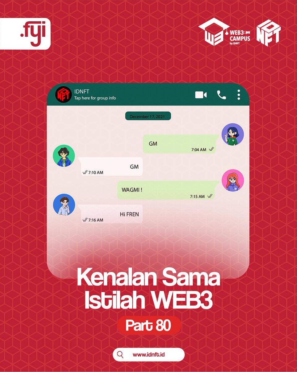 idnft_'s tweet photo. Hi GM FAMS 👋

Web3 term alert! 🚨
Part 80 is out now. Jangan sampai ketinggalan insight terbaru 👀🚀

#IDNFT #Blockchain #Web3 #Web3Education #NFT https://t.co/VS5QV4jY00