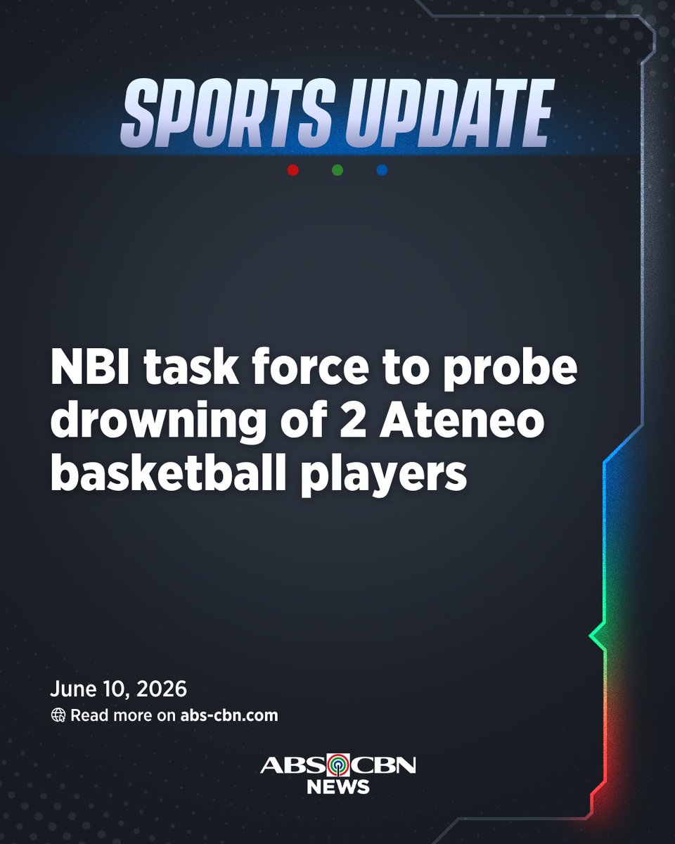 ABSCBNNews's tweet photo. The DOJ says the NBI Central Office has been instructed to create a task force to conduct a thorough, comprehensive, and impartial investigation on the death of Ateneo basketball players Rene Baterbonia and Divine Adili. | via @adrianayalin https://t.co/9gdxQMxXh2