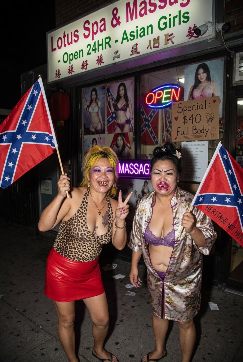 R3dJ0k3r's tweet photo. Approximately 9,000–10,000 suspected illicit Asian massage businesses operate in the United States, according to widely cited anti-trafficking research. Law enforcement knows about them—but law enforcement officers are often the parlors’ best customers. https://t.co/YUFis1YSGl