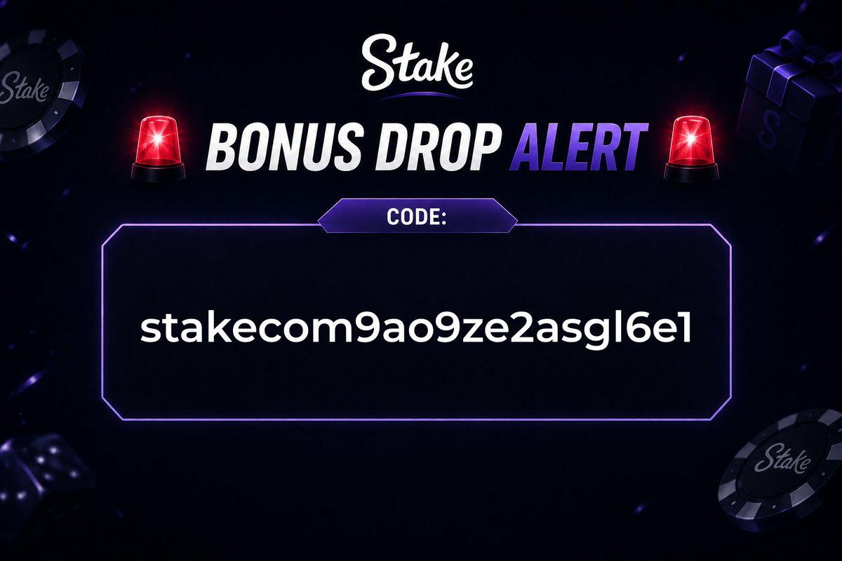 GamblesdotGG's tweet photo. 🎁 New Stake Drop Code!
🔑 Code: stakecom9ao9ze2asgl6e1
💰 Value: $25
📋 Requirements: $100,000 wagered in the last 7 days

🆕 New to Stake? Sign up with code GamblingTips for exclusive rewards & extra bonuses.

🔁 RT + QT for more daily drops & free codes!

#Stake #CryptoCasino #BonusDrop #StakeCode
