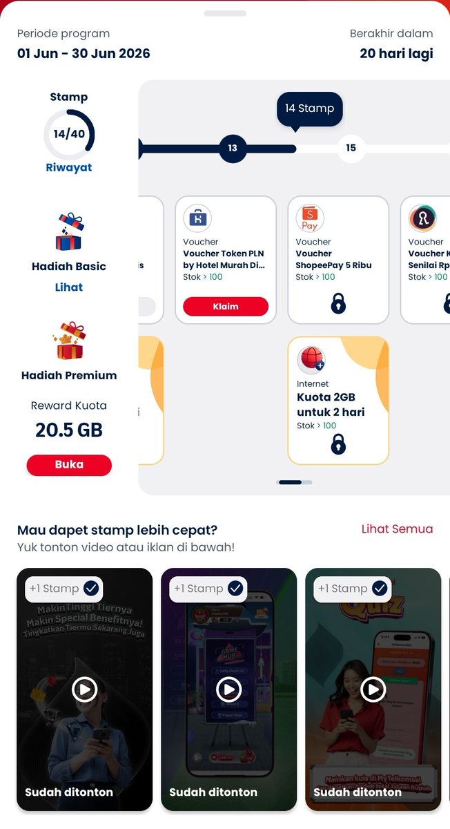 Shareinfodiskon's tweet photo. Check in my Telkomsel udah 14 stamp nih. Besok bisa klaim vc shopeepay 5k. Klaimnya tengah malem karena stok terbatas. Siapa cepat dia dapat

Promo #zonaung gratis jajan https://t.co/jQ3BvSqJsk